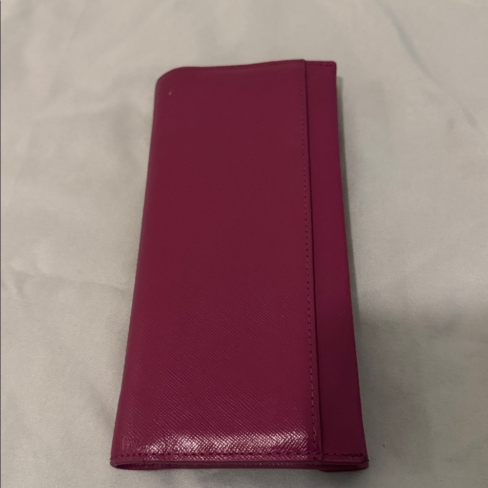 Tory Burch Women’s Purple And Gold Leather Envelope Wallet - Picture 2 of 5